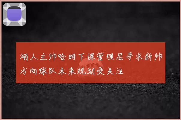 湖人主帅哈姆下课管理层寻求新帅方向球队未来规划受关注