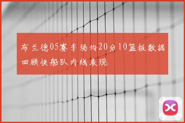 布兰德05赛季场均20分10篮板数据回顾快船队内线表现